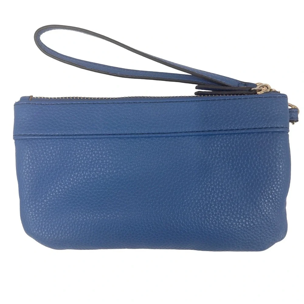 Nanette Lepore Womens Wristlet Periwinkle Cornflower Blue Vegan Zip Pouch 8in
